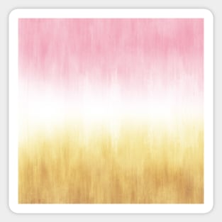 Pink and Yellow Painting Brush Strokes Modern Art Sticker